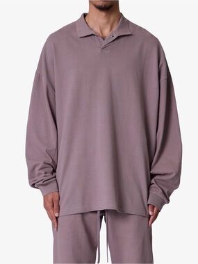 MNML Oversized Polo Shirt in Mauve Taupe